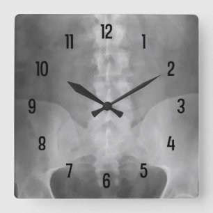 Digitale X-Ray Art Wall-Uhr Quadratische Wanduhr