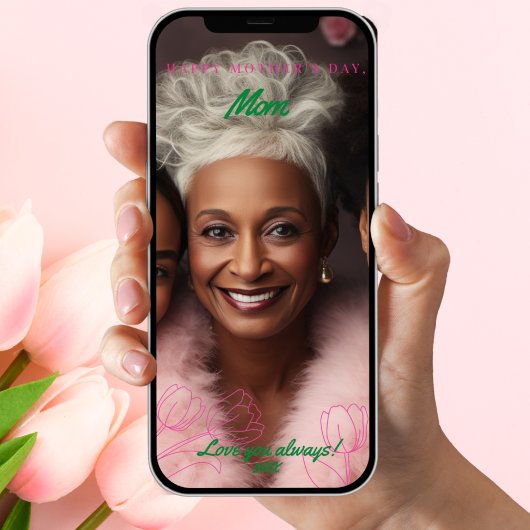 Digitaler 2-Foto-Blumenstrauß-Muttertag Karte