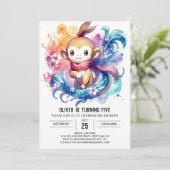 Digitaler Affe Geburt Einladung (Stehend Vorderseite)