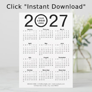 Digitaler benutzerdefinierter Kalender 2027 mit Lo Einladung