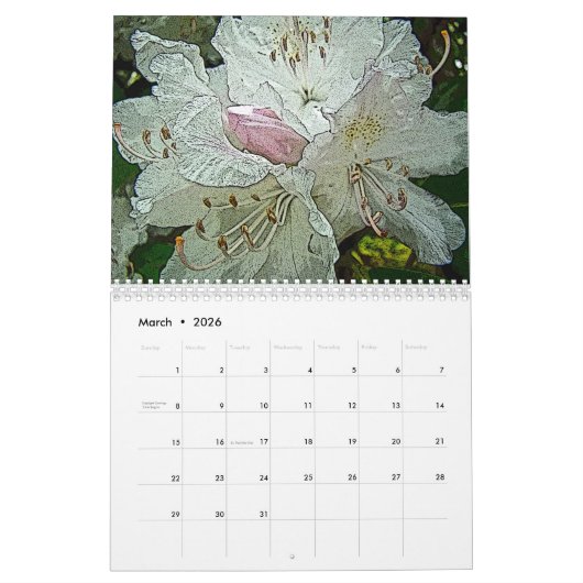 Digitaler Blumengarten Calendar #4 Kalender (Mär 2026)