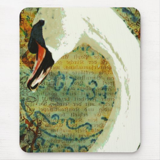 Digitaler Collage Schwan Mousepad (Vorne)