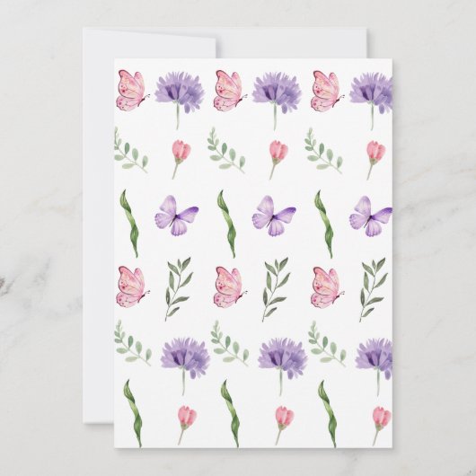 Digitaler Download Kleine Wildblume Dankeschön Kar Einladung (Rückseite)