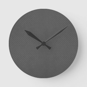 Digitaler Druck auf perforiertem grauem Leder Runde Wanduhr