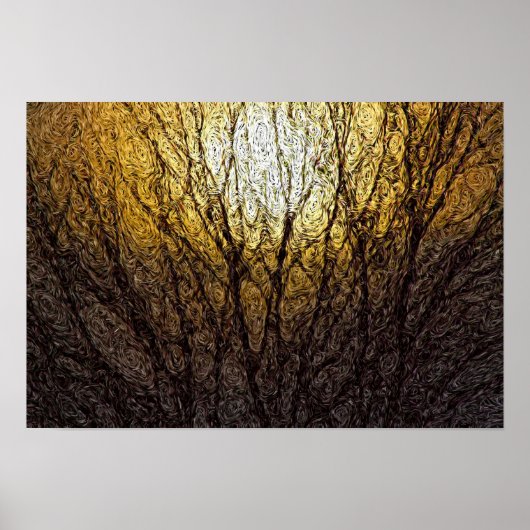 Digitaler Expressionismus: Sonnenlicht in Zweigen Poster (Vorne)