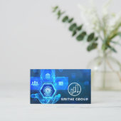 Digitaler Finanzhintergrund Visitenkarte (Stehend Vorderseite)