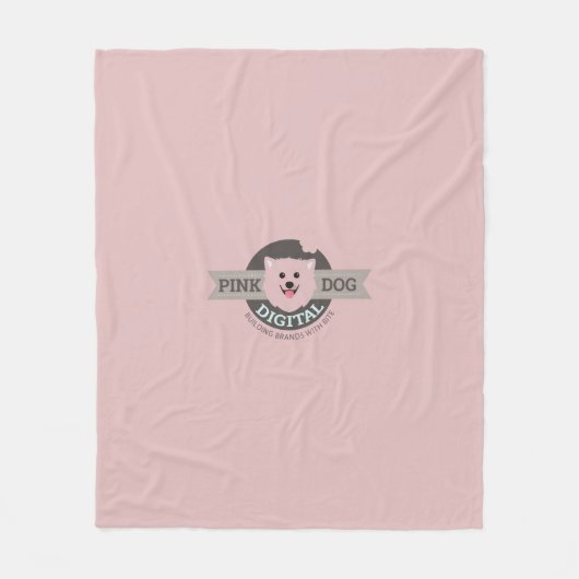Digitaler Fleece-Decke mit rosa Hund Fleecedecke (Vorderseite)