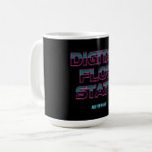 Digitaler Flow-Zustand Retro-Neon-80er-Gaming-Ästh Kaffeetasse (Vorderseite Links)
