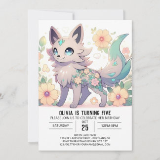 Digitaler Geburtstag des verzauberten Custom Woodl Einladung