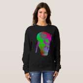 Digitaler Geist-Schädel-Glitch Sweatshirt (Vorne ganz)
