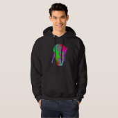Digitaler Geisterschädel-Glitch Hoodie (Vorne ganz)