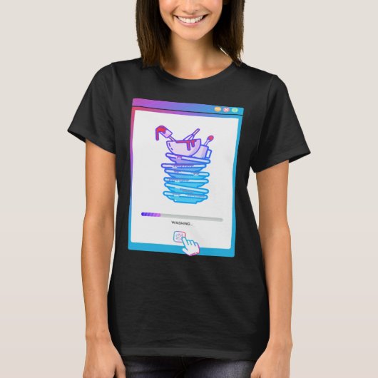 Digitaler Geschirrspüler T-Shirt (Vorderseite)