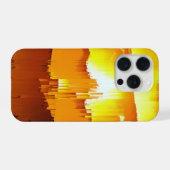 Digitaler Glitch-Sonnenuntergang-Horizont iPhone Hülle (Rückseite (Horizontal))