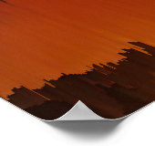 Digitaler Glitch-Sonnenuntergang-Horizont Poster (Ecke)
