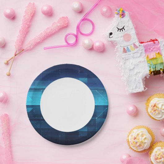 Digitaler High-Tech-Hintergrund Pappteller (Party)