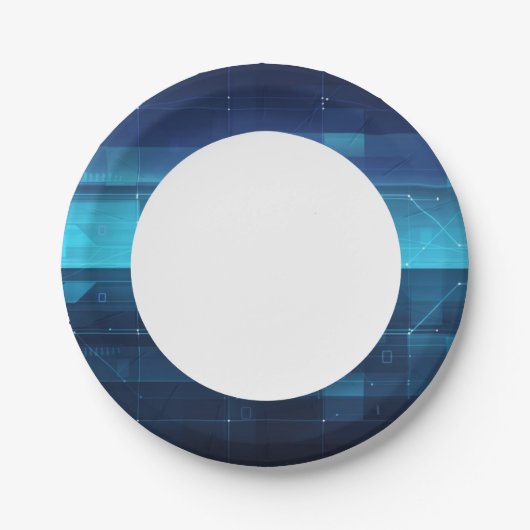 Digitaler High-Tech-Hintergrund Pappteller (Vorderseite)