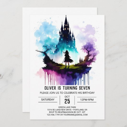 Digitaler Kinderassistent zum Geburtstag Einladung (Vorne/Hinten)