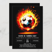 Digitaler Kindergeburtstag von Pastel Soccer Einladung (Vorne/Hinten)