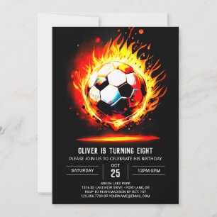 Digitaler Kindergeburtstag von Pastel Soccer Einladung