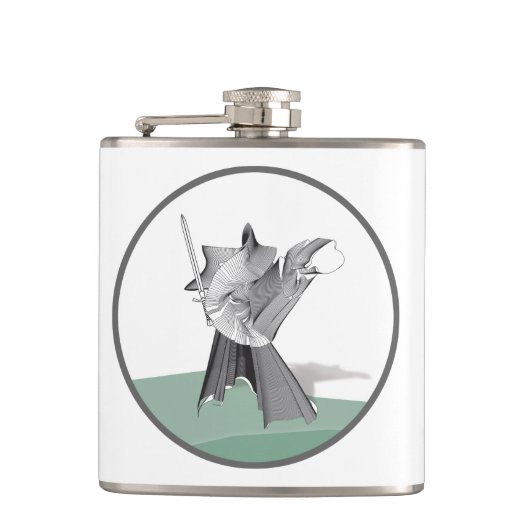 Digitaler Krieger Flachmann (Vorderseite)