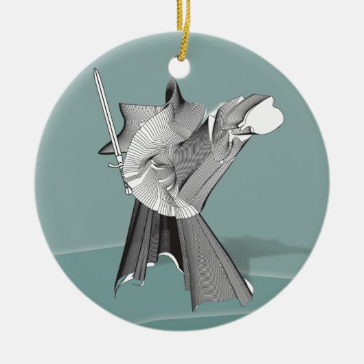 Digitaler Krieger Keramik Ornament (Vorne)