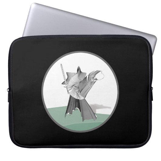 Digitaler Krieger Laptopschutzhülle (Vorderseite)