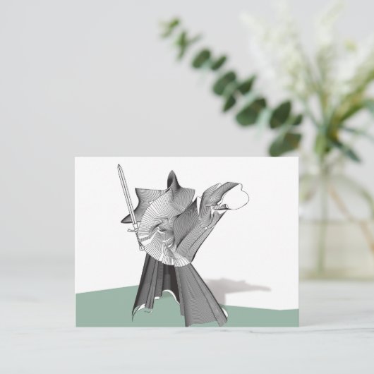 Digitaler Krieger Postkarte (Stehend Vorderseite)