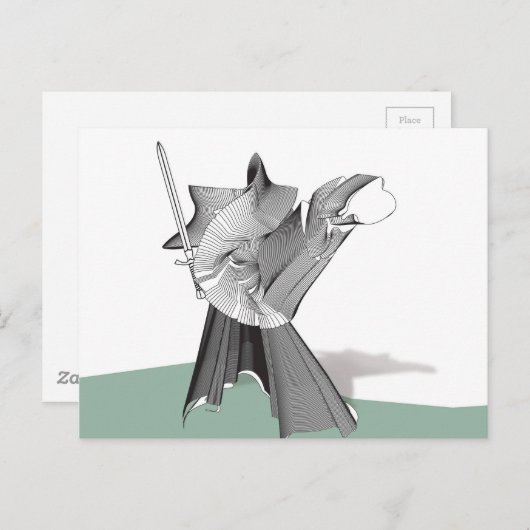 Digitaler Krieger Postkarte (Vorne/Hinten)