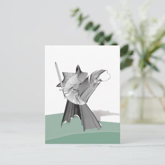 Digitaler Krieger Postkarte (Stehend Vorderseite)