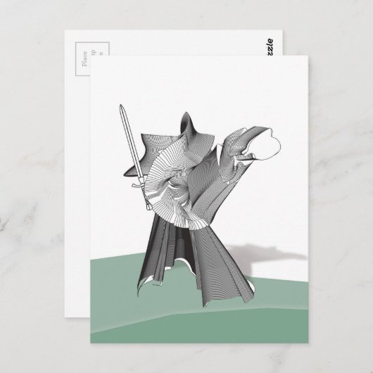 Digitaler Krieger Postkarte (Vorne/Hinten)