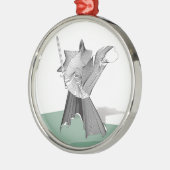 Digitaler Krieger Silbernes Ornament (Links)