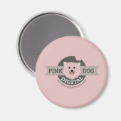 Digitaler Kühlschrankmagnet Pink Dog (Vorderseite/Rückseite)