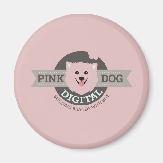 Digitaler Kühlschrankmagnet Pink Dog (Vorne)