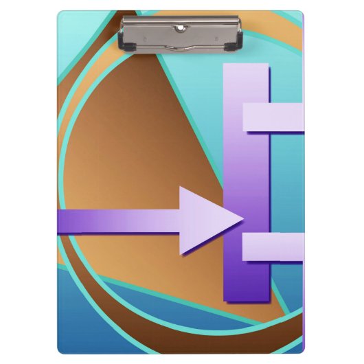 Digitaler Kunstdruck "Circuit Diagramm", türkis Klemmbrett (Vorderseite)