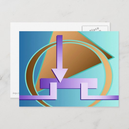Digitaler Kunstdruck "Circuit Diagramm", türkis Postkarte (Vorne/Hinten)