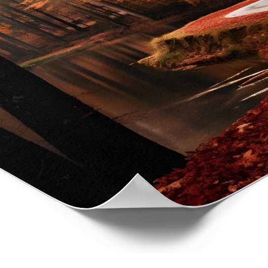 Digitaler Kunstdruck im Herbst in Georgien Poster (Ecke)