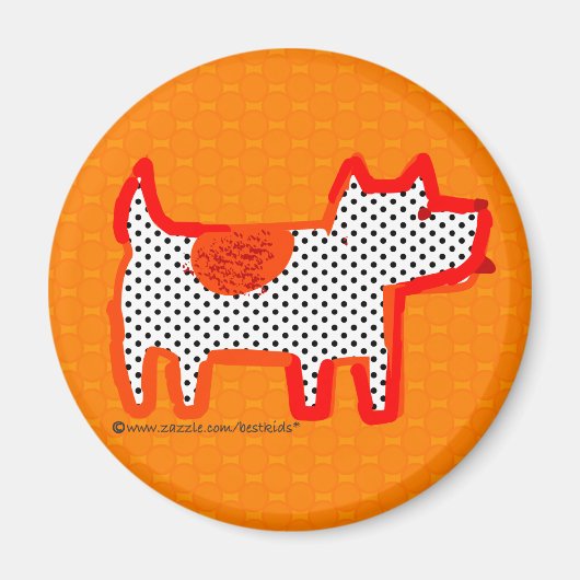 Digitaler Lackmagnet für "Orangenhund" Magnet (Vorne)