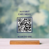 Digitaler Menütemplate mit QR-Code Acrylschild (Neutral)
