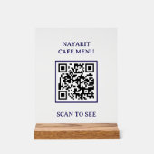 Digitaler Menütemplate mit QR-Code Acrylschild (Vorderseite)