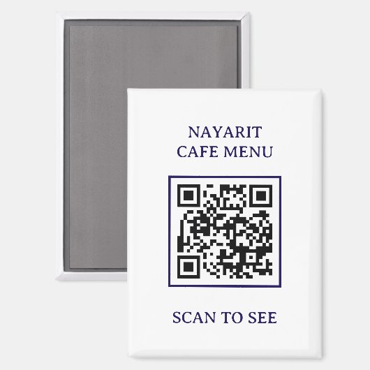 Digitaler Menütemplate mit QR-Code Magnet (Vorderseite/Rückseite)