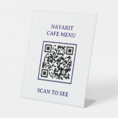 Digitaler Menütemplate mit QR-Code Sockelschild (Vorderseite)