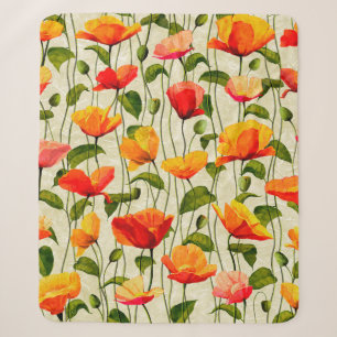 Digitaler Papiermohn Muster Sherpadecke