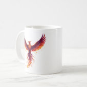 Digitaler Phönix Wiedergeburtsgeist Kaffeetasse (Vorderseite Links)