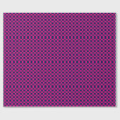 Digitaler Pixel-Karo-Schottisch Rosa und Blau Geschenkpapier (Flach)