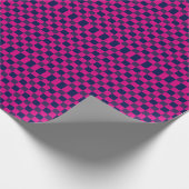 Digitaler Pixel-Karo-Schottisch Rosa und Blau Geschenkpapier (Ecke)