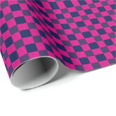 Digitaler Pixel-Karo-Schottisch Rosa und Blau Geschenkpapier (Rolleneckpunkt)