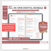 Digitaler Premium-Planer 2023 2024 Aufkleber (Blatt)