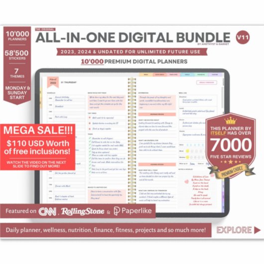 Digitaler Premium-Planer 2023 2024 Aufkleber (Vorderseite)