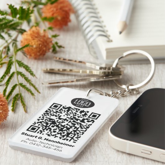 Digitaler QR-Code für Ihr Logo-Foto Schlüsselanhänger (Vorderseite rechts)