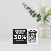 Digitaler Rabattcoupon mit dem QR-Code-Logo schwar Rabattkarte (Stehend Vorderseite)